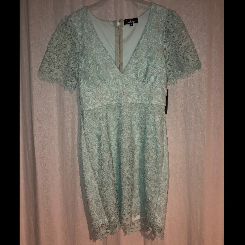 Lulus Complete Perfection Mint Lace Short Sleeve